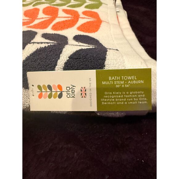Orla Kiely Multi Stem RARE bath Towel SBNWT UK designer 1970's retro - Picture 3 of 5